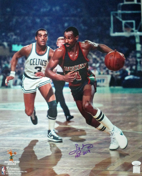 MIlw. Bucks SIDNEY MONCRIEF Signed 16x20 Photo #9 AUTO w/ "HOF 2019" - JSA