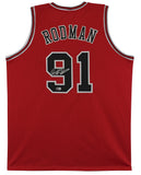 Dennis Rodman Authentic Signed Red Pro Style Jersey Autographed BAS Witnessed
