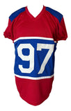 Dexter Lawrence New York Signed Throwback Red Pro-Cut Football Jersey BAS