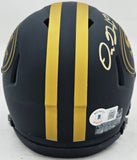 DRE GREENLAW AUTOGRAPHED 49ERS ECLIPSE BLACK MINI HELMET BECKETT 221286