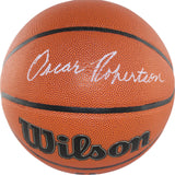 Oscar Robertson Autographed Milwaukee Bucks I/O Basketball Beckett Witness 49709
