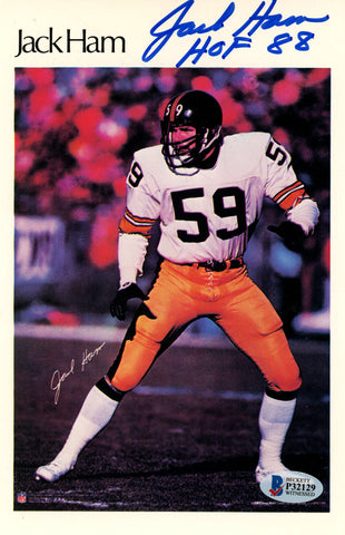 Jack Ham Autographed Pittsburgh Steelers Mini Poster HOF Beckett 46185