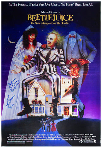 Geena Davis Signed Beetlejuice 27x40 Full Size Movie Poster w/INS (SCHWARTZ COA)
