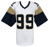 Aaron Donald Signed White Custom Embroidered Stat Football Jersey -(BECKETT COA)