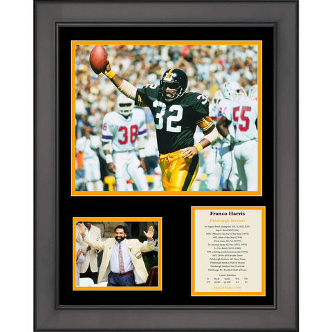 Framed Franco Harris Hall of Fame Pittsburgh Steelers 12"x15" Football Photo