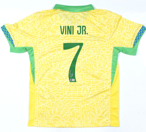 Vini Jr. Signed Brazil FC Home Yellow Jersey #7 - Beckett Hologram *M