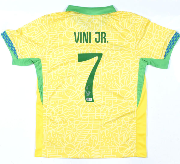 Vini Jr. Signed Brazil FC Home Yellow Jersey #7 - Beckett Hologram *M
