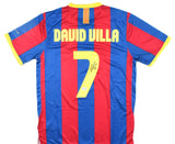 David Villa Signed FC Barcelona Home Soccer Jersey #7 Beckett Witnessed Hologram