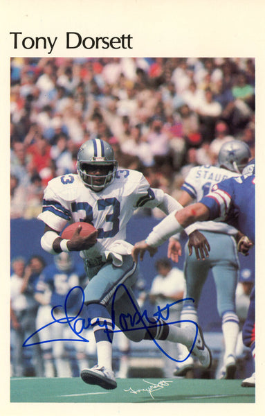 Tony Dorsett Autographed Dallas Cowboys Mini Poster 24/50 Beckett 46105