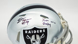 DJ TURNER AUTOGRAPHED LAS VEGAS RAIDERS MINI HELMET JUST WIN BABY BECKETT 236679
