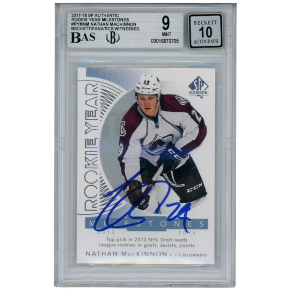 Nate Mackinnon Autographed 2017-18 SP Authentic Trading Card Beckett 53244