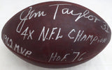 Jim Taylor Autographed NFL Leather Football Packers With Stats PSA/DNA