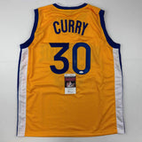 Autographed/Signed Stephen Steph Curry Golden State Yellow Jersey JSA COA