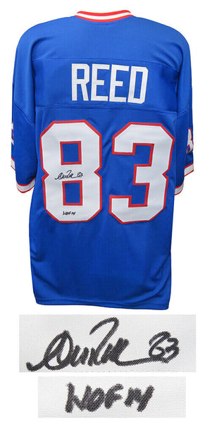 Andre Reed (BILLS) Signed Blue T/B Custom Football Jersey w/HOF'14 -SCHWARTZ COA