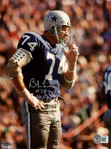 Bob Lilly Autographed/Signed Dallas Cowboys 8x10 Photo HOF Beckett 50473