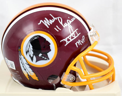 Mark Rypien Autographed Washington Football Mini Helmet W/ MVP- Beckett *Silver