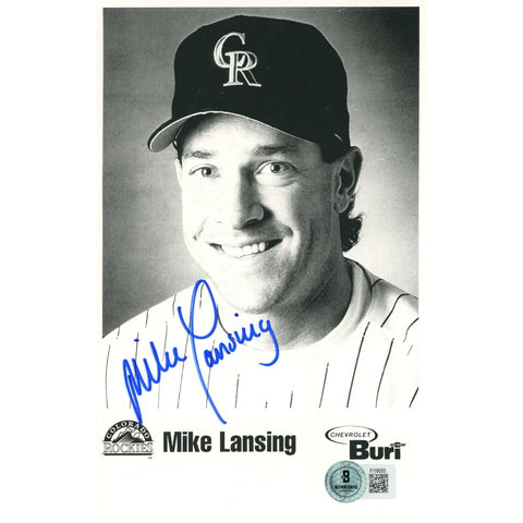 Mike Lansing Autographed/Signed Colorado Rockies 5x7 Photo Beckett 59230