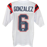 Christian Gonzalez Autographed Pro Style Size XL White Jersey Beckett 50956