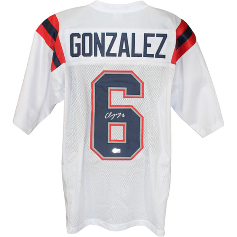 Christian Gonzalez Autographed Pro Style Size XL White Jersey Beckett 50956