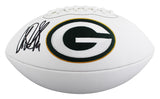 Packers Sterling Sharpe Signed Wilson White Panel Logo Football BAS Witnessed