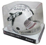 Don Maynard HOF Signed/Inscribed New York Jets Mini Football Helmet JSA 213370