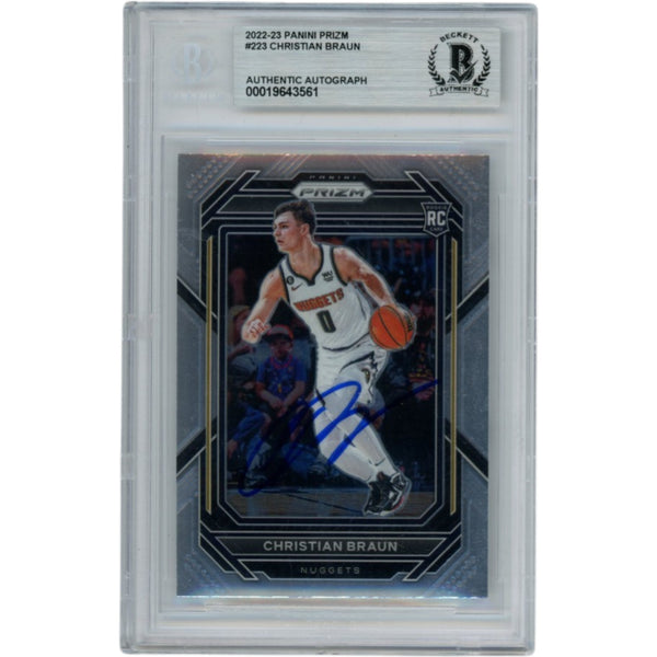 Christian Braun Autographed 2022 Prizm #223 Slabbed Trading Card Beckett 52713