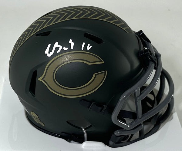 Bears LUTHER BURDEN Signed Riddell 2025 SALUTE Speed Mini Helmet AUTO - JSA
