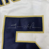 Framed Signed Trevor Hoffman 35x39 San Diego White Jersey JSA COA