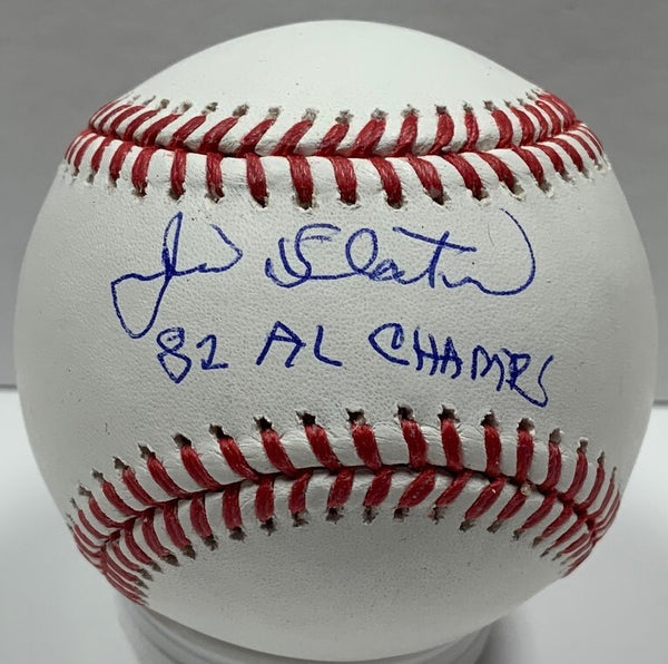 Milw Brewers JIM SLATON Signed Official MLB Baseball AUTO w/ "82 AL Champs" JSA