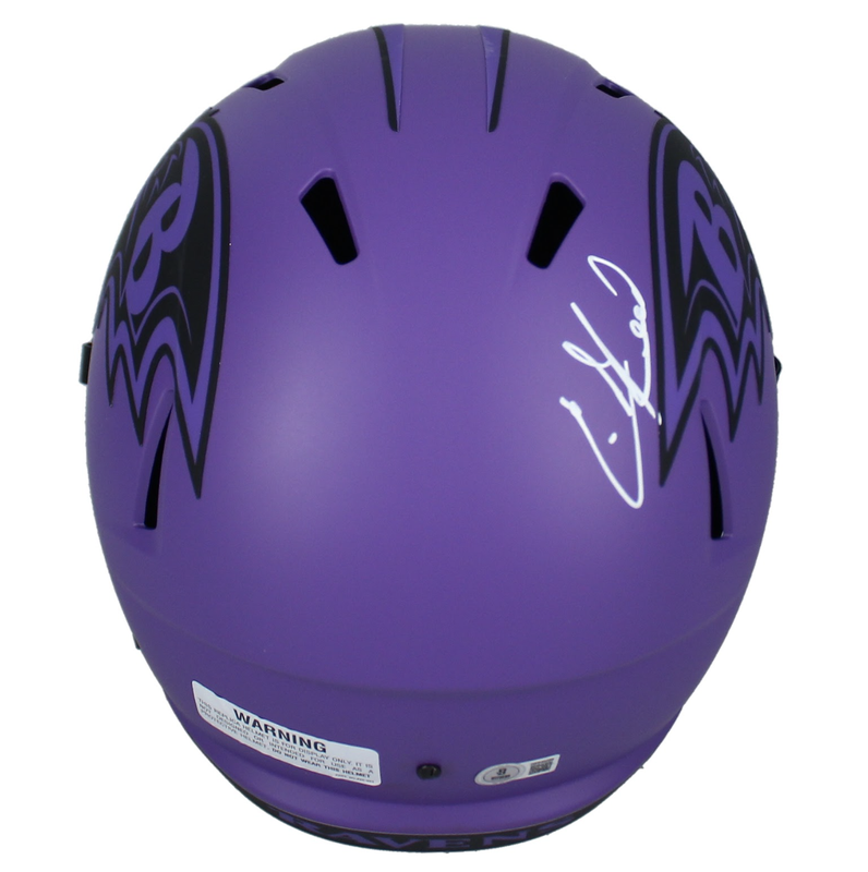 Ed Reed Signed Cleat Ed Reed Autographed Ravens Full Size 'RAVE' Replica Speed Helmet Becke ...