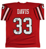 Georgia Terrell Davis "Go Dawgs" Signed Red Pro Style Jersey BAS Witnessed