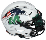 Randy Moss Autographed Patriots / Marshall Ripped Speedflex Helmet Beckett