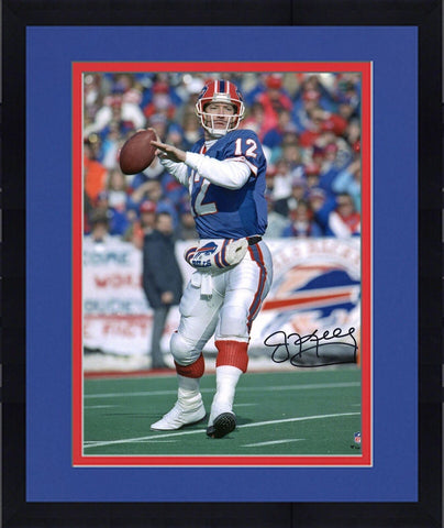 Framed Jim Kelly Buffalo Bills Autographed 16" x 20" Vertical Throwing Photo