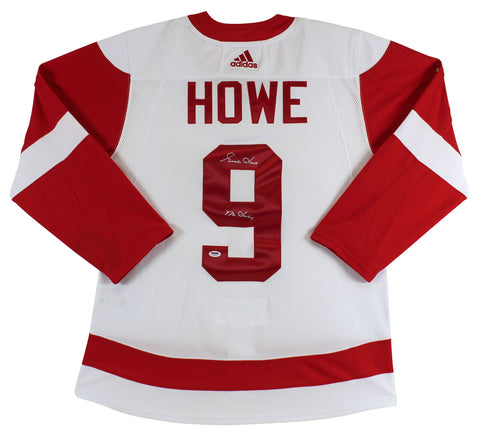 Red Wings Gordie Howe Mr. Hockey Signed White Adidas Jersey Auto 10! PSA #T76875