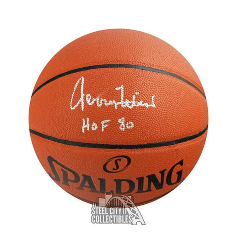 Jerry West HOF 80 Autographed Spalding Basketball - Fanatics