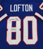Bills Hall of Famer JAMES LOFTON Signed Custom Replica Jersey AUTO w/ HOF 03 JSA