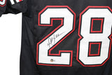 Marshall Faulk Autographed/Signed College Style Black XL Jersey BAS 40268