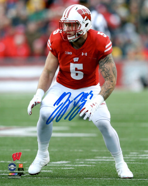 WI Badgers Linebacker GARRETT DOOLEY Signed 8x10 Photo #1 AUTO 2018 NFL Draft?
