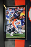 Shannon Sharpe Autographed Denver Broncos Navy Jersey Deluxe Framed Beckett COA