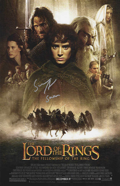 Sean Astin Signed Lord of The Rings: Fellowship of the Ring 11x17 w/Sam (SS COA)