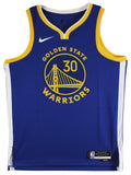 Warriors Stephen Curry Signed Blue Nike Icon Edition Swingman Jersey BAS