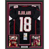 Framed Signed B.J. BJ Ojulari 35x39 Arizona Black Jersey JSA COA