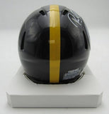 Rocky Bleier HOF Signed/Inscr Black Mini Helmet Steelers Beckett Witness 191560
