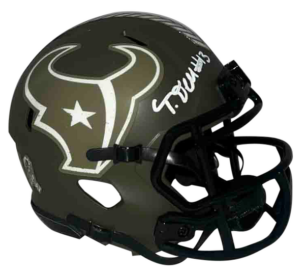 NATHANIEL TANK DELL SIGNED HOUSTON TEXANS SALUTE TO SERVICE MINI HELMET BECKETT