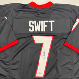 Autographed/Signed D'ANDRE SWIFT Georgia Black College Jersey JSA COA