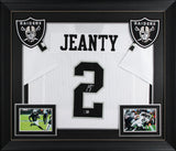 Ashton Jeanty Authentic Signed White Pro Style Framed Jersey BAS Witnessed