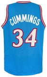 Terry Cummings Signed Blue Throwback Custom Basketball Jersey - (SCHWARTZ COA)