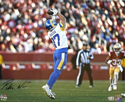 Puka Nacua Autographed Los Angeles Rams 16x20 Catch Photo- Fanatics *Black