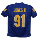 Patrick Jones Autographed/Signed College Style Blue XL Jersey Beckett BAS 33985