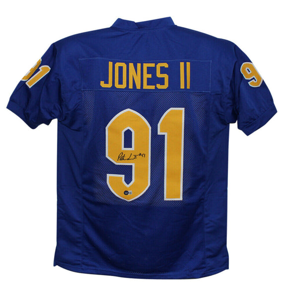 Patrick Jones Autographed/Signed College Style Blue XL Jersey Beckett BAS 33985